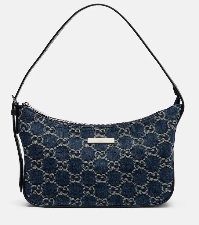Lady Lunetta Small GG denim shoulder bag