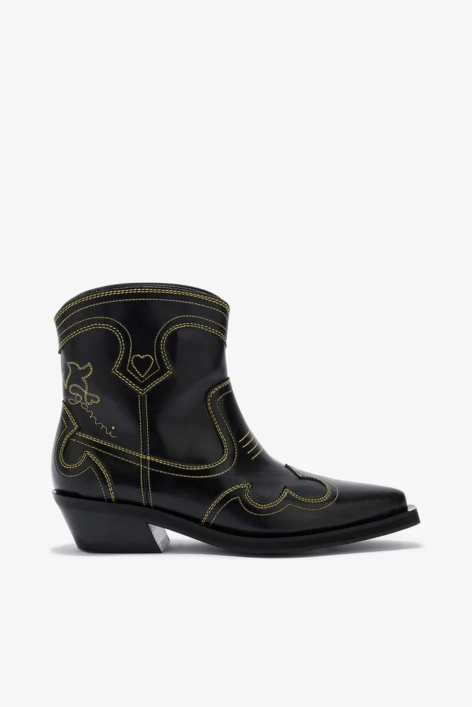 Low Shaft Embroidered Western Boots