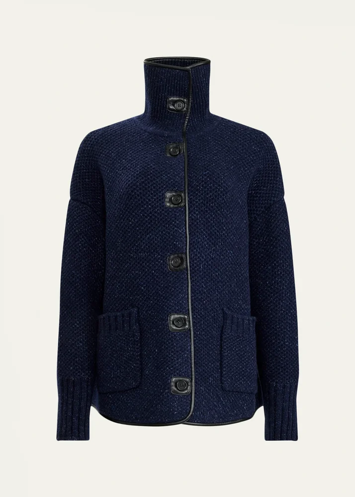 Llewellyn Funnel-Neck Wool Jacket