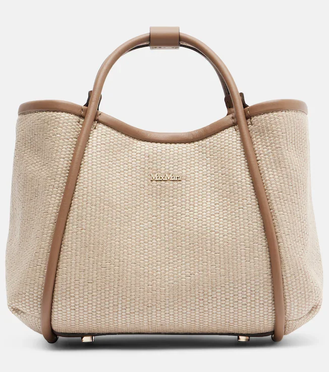 Marin Small leather-trimmed top-handle bag