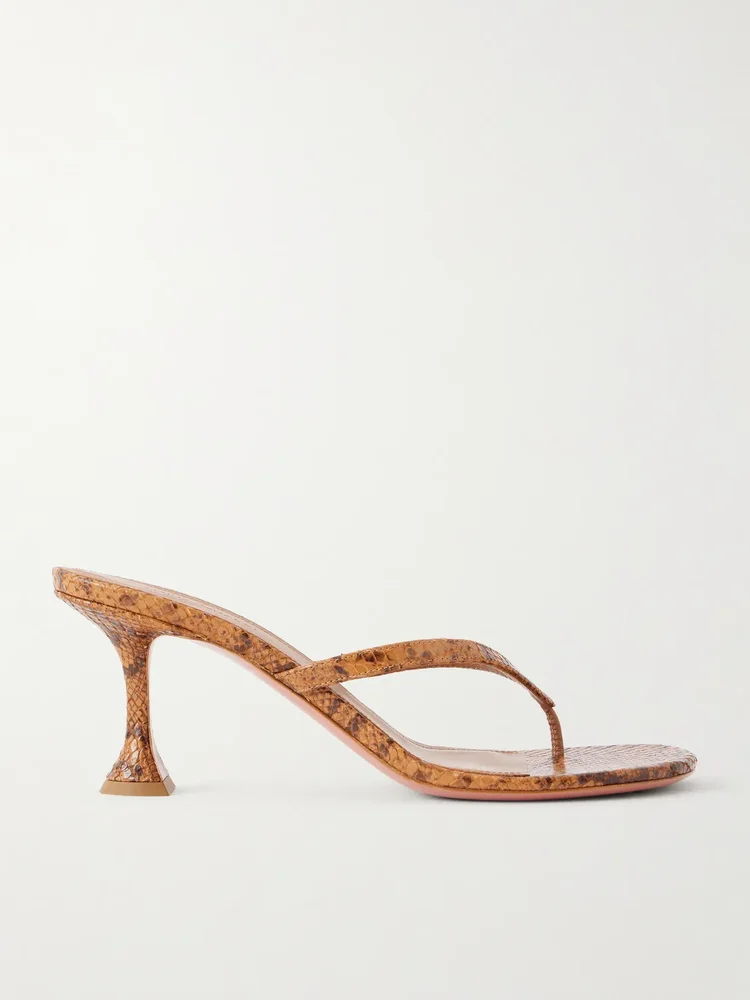 Juliette 70 snake-effect leather thong sandals