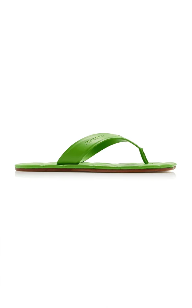 Leaf Leather Slides
