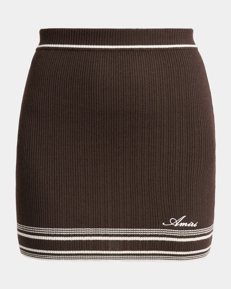 Script Rib Knit Mini Skirt