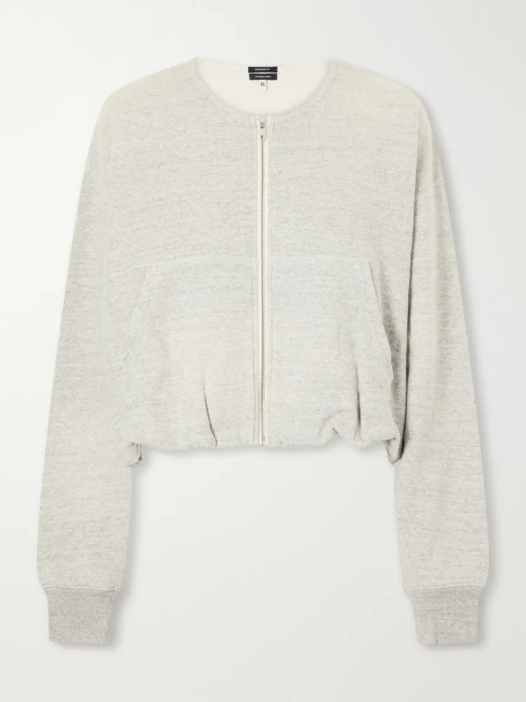 Balloon cotton-jersey zip-up sweatshirt