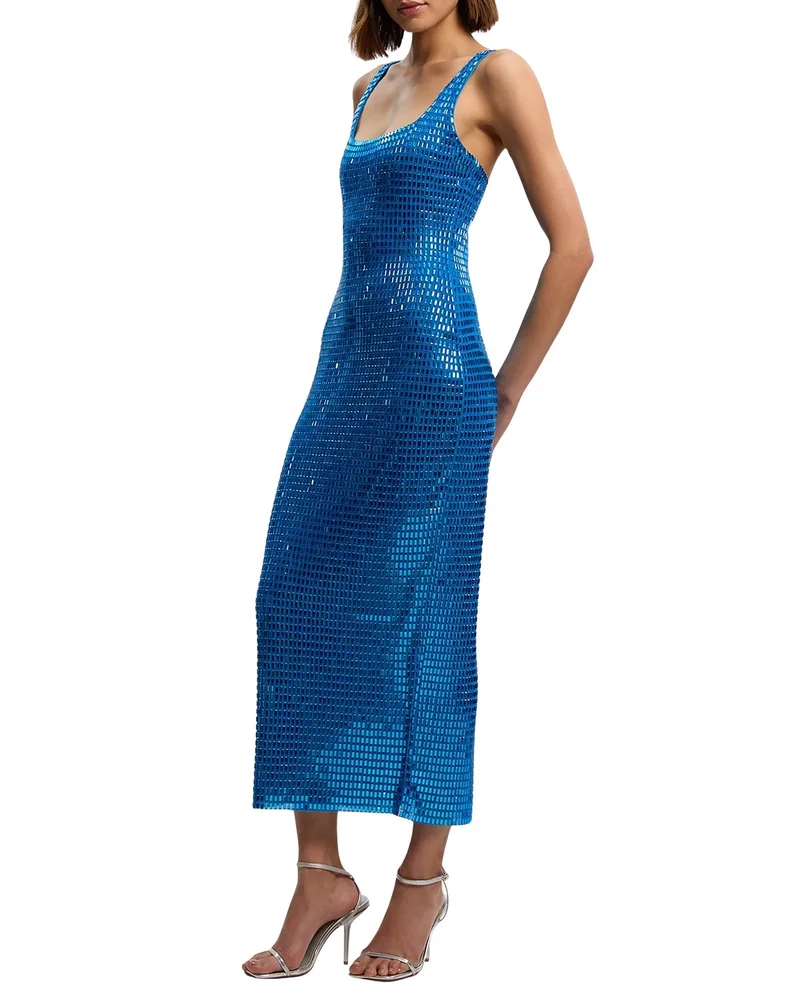 Crystal Embellished Jersey Midi Dress