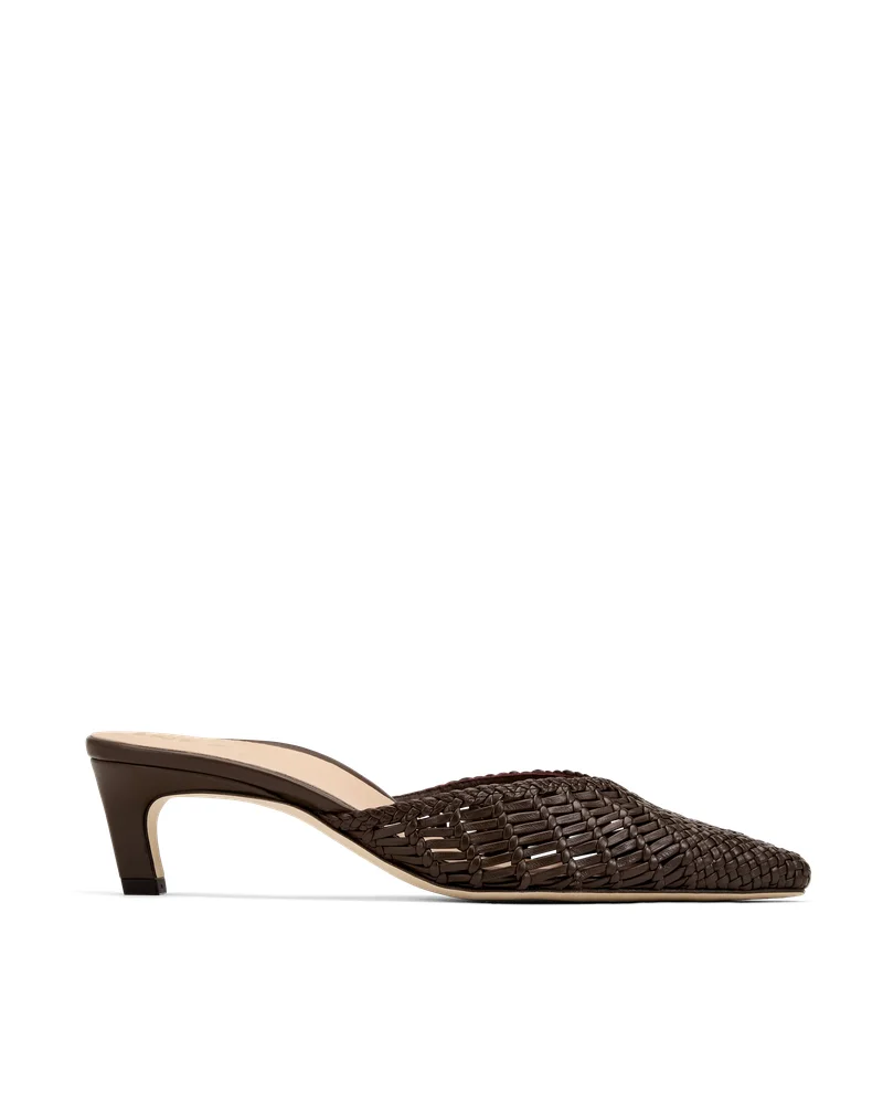 Palma: Dark Brown Woven Nappa