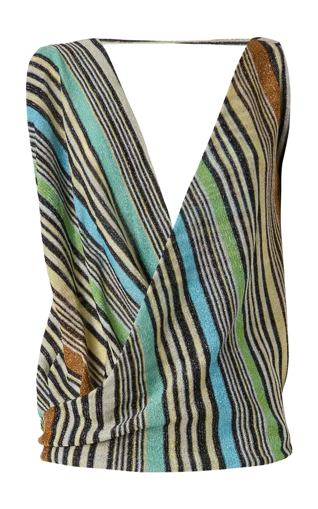 Draped Knit Wrap Top