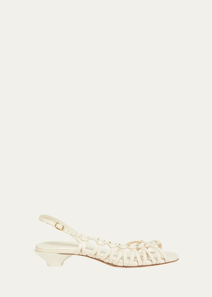 Estra Asymmetric Knotted Leather Sandals