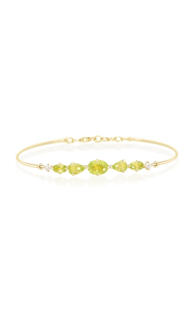 18K Yellow Gold Chrysoberyl Compass Bangle