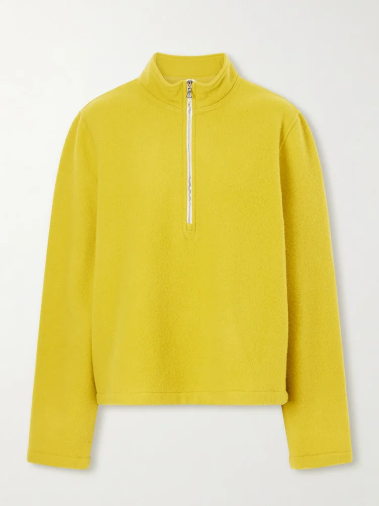 City virgin wool-fleece half-zip sweater