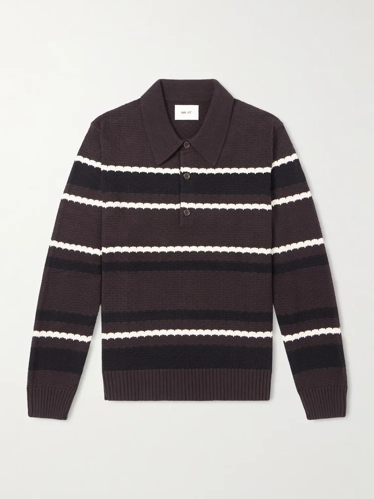Alfie 60019 Striped Organic Cotton Polo Shirt