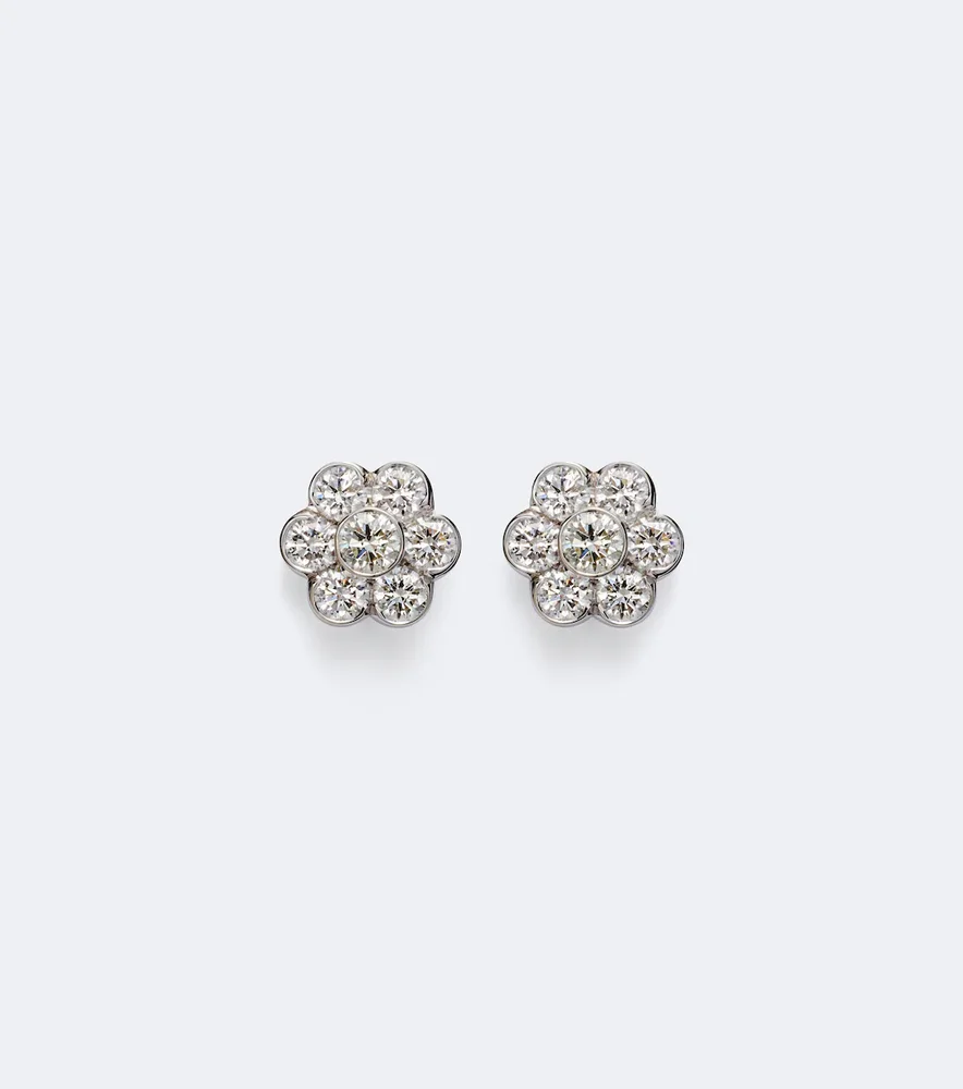 Flora 18kt white gold earrings with diamonds