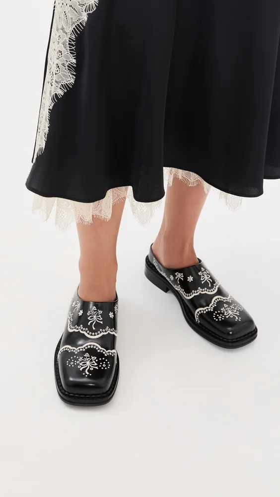 Floral Lace Mules