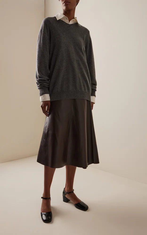 Hedora Leather Midi Skirt