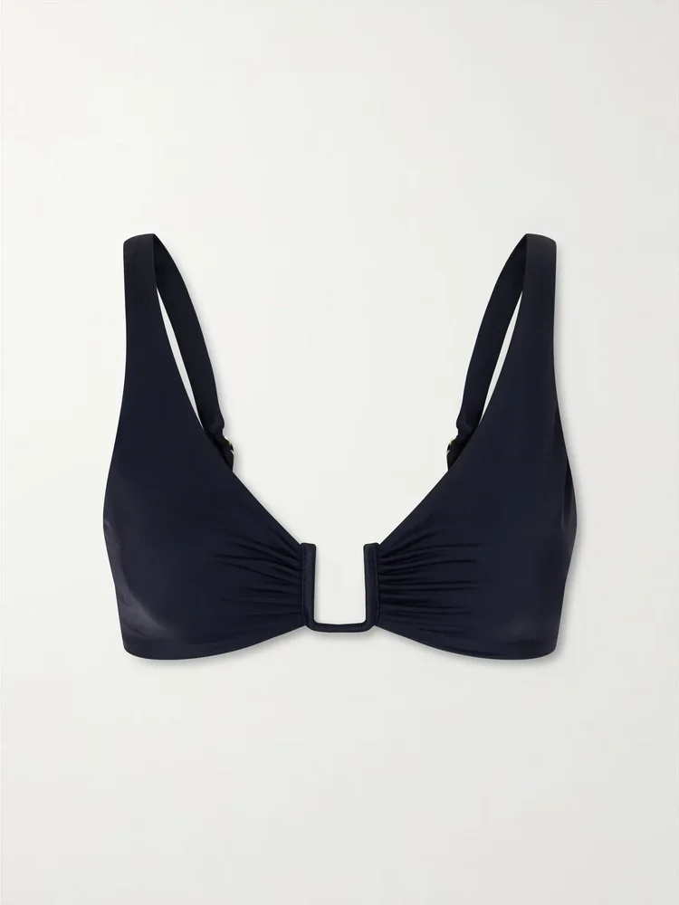 Palma embellished gathered bikini top