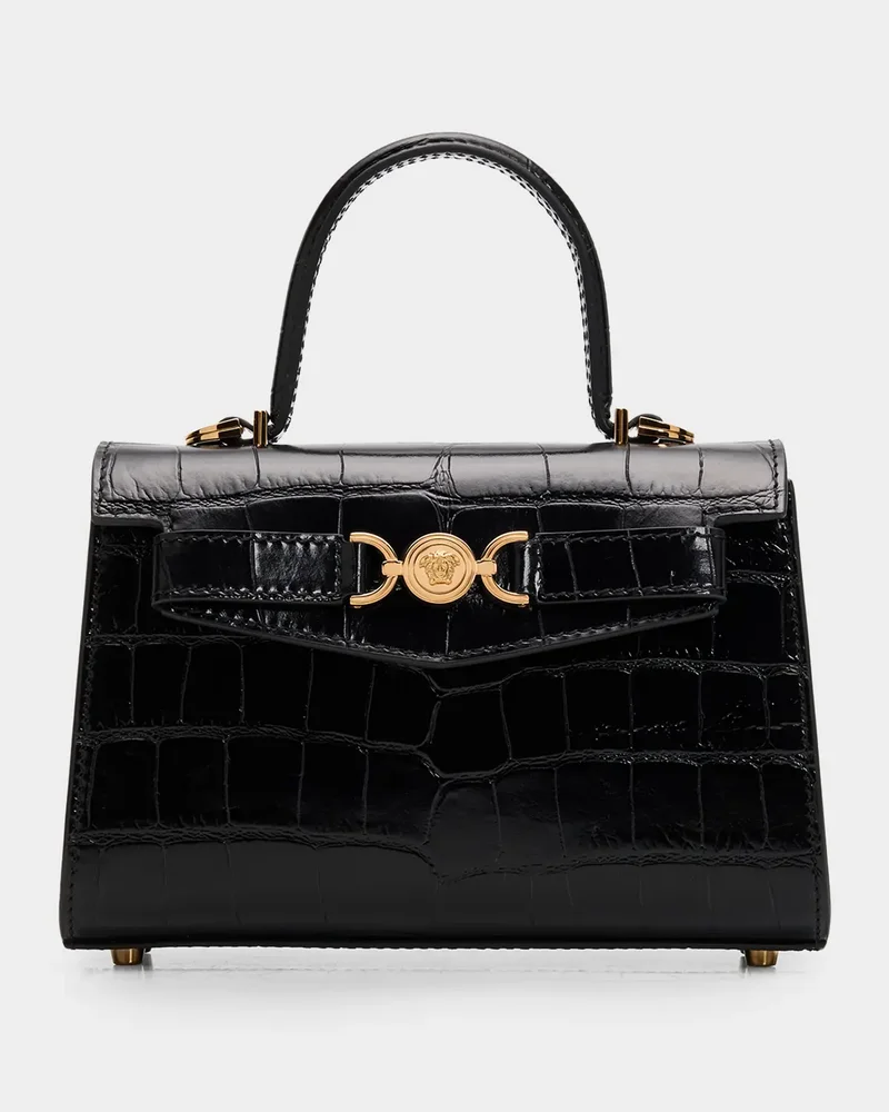 Medusa '95 Croc-Embossed Leather Top-Handle Bag