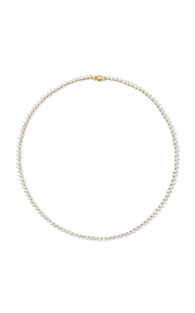 14K Yellow Gold Lab-Grown Diamond Tennis Necklace