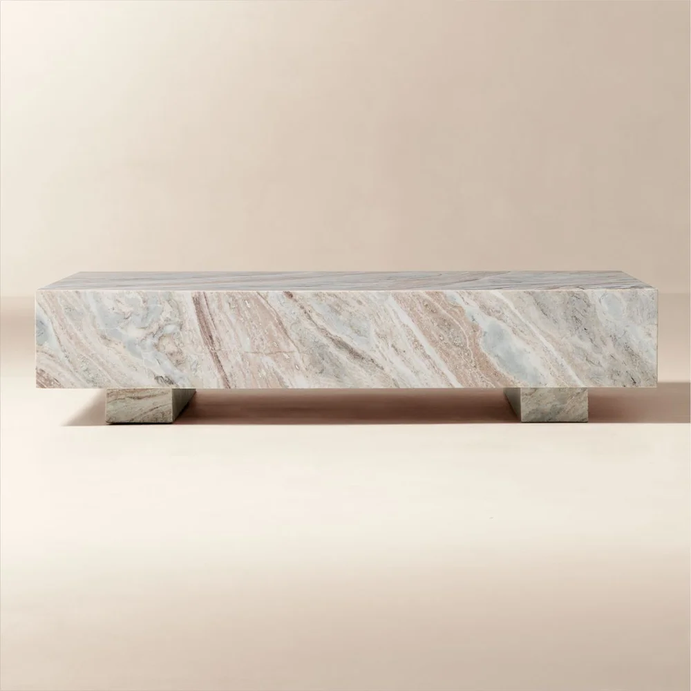 Enyo 55" Rectangular Torrento Grey Marble Coffee Table