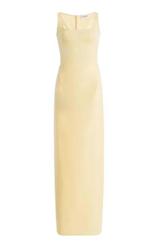 Latex-Jersey Maxi Dress