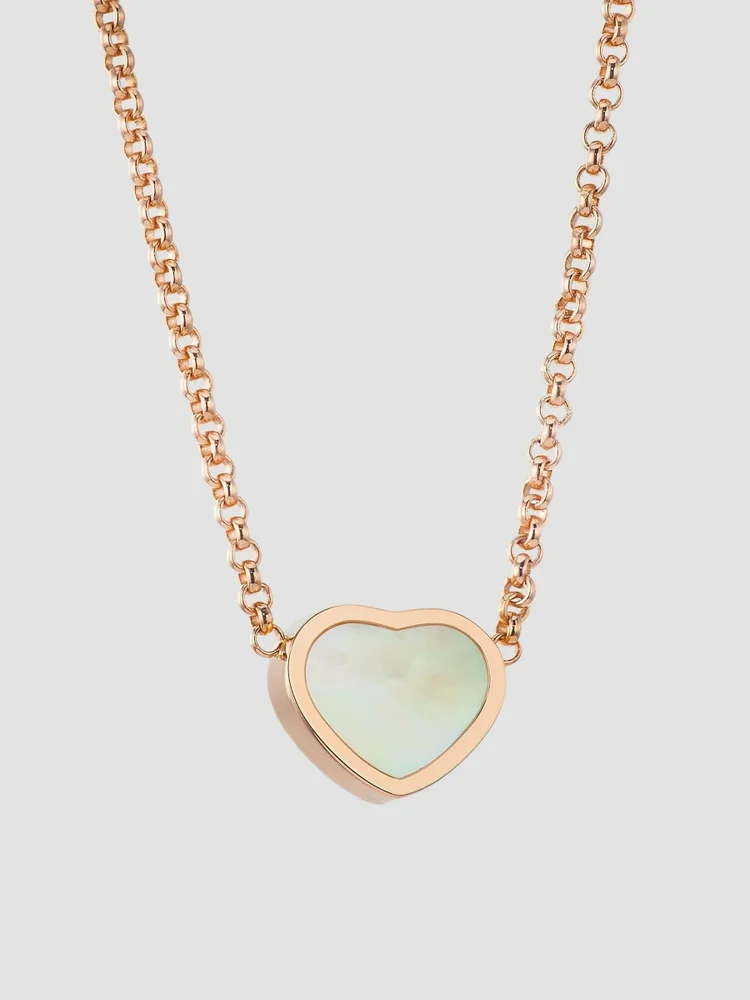 My Happy Hearts 18K Rose Gold & Mother-Of-Pearl Heart Pendant Necklace