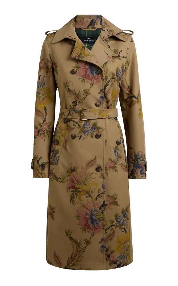Floral Cotton-Blend Coat