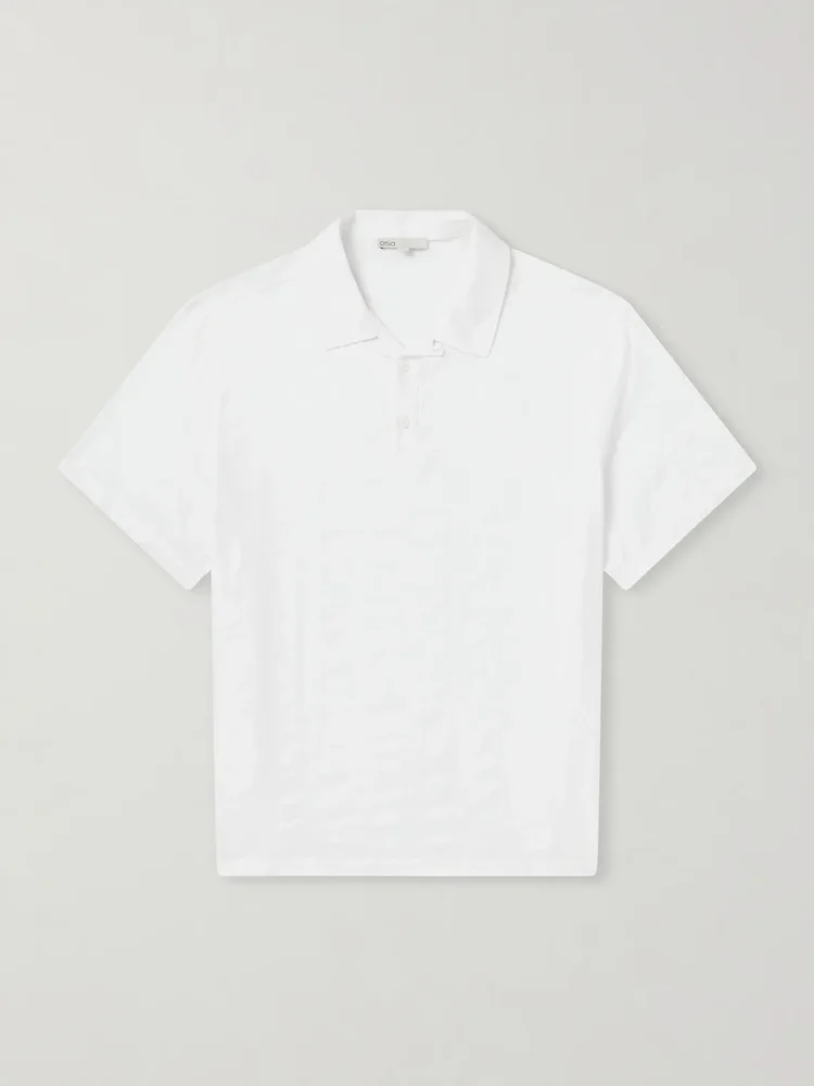 Cotton and Linen-Blend Polo Shirt