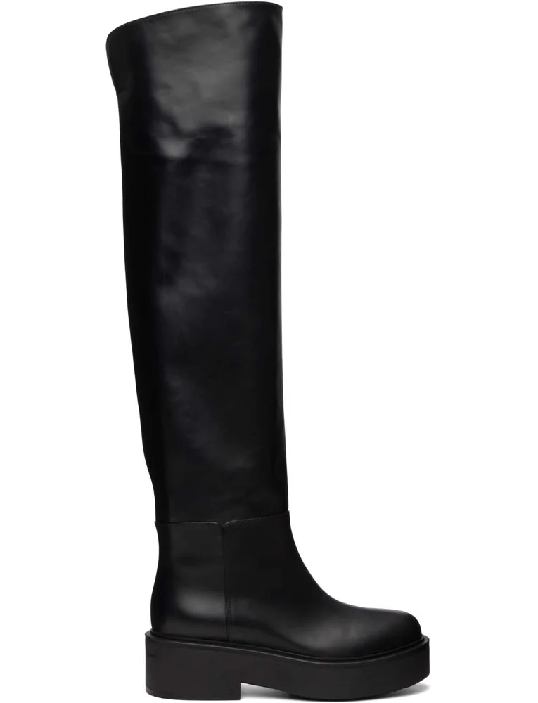 Black Vitello Glove Tall Boots