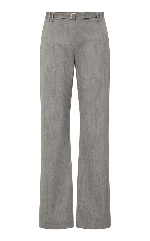 Wool-Blend '90s Belt Detail Pants