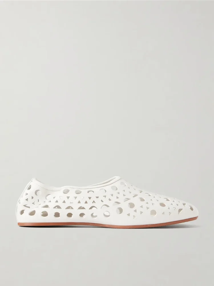 Neo Vienne laser-cut leather ballet flats