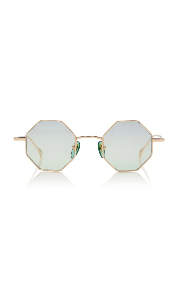 Octagon-Frame Metal Sunglasses