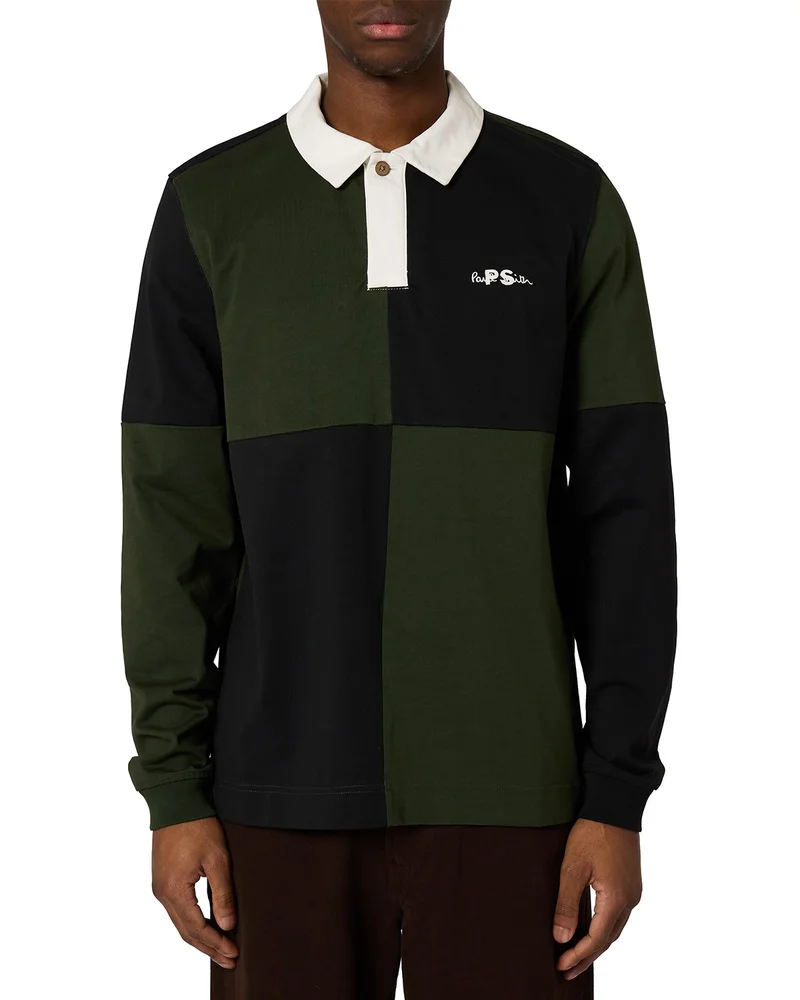 Check Block Cotton Rugby Polo Shirt