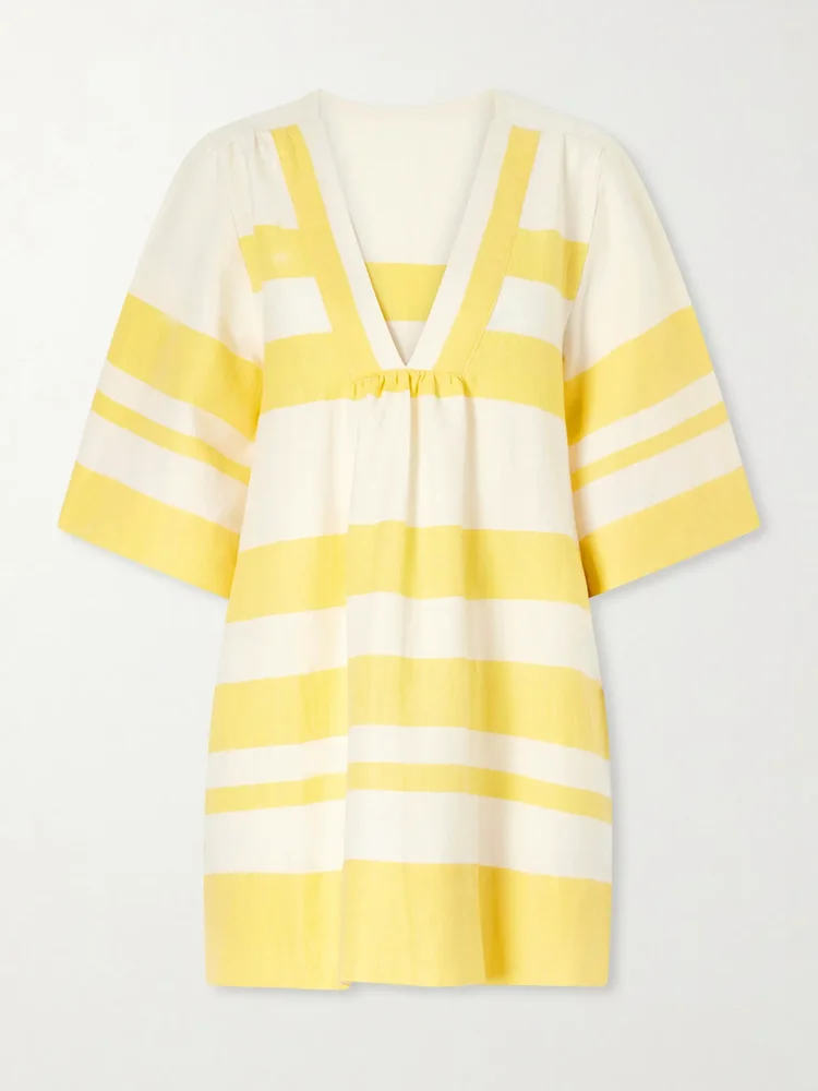 Belkis striped cotton kaftan