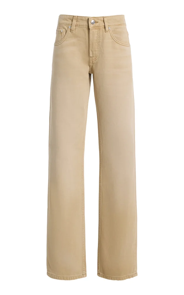 Ariel Wedgie Rigid Mid-Rise Straight-Leg Jeans