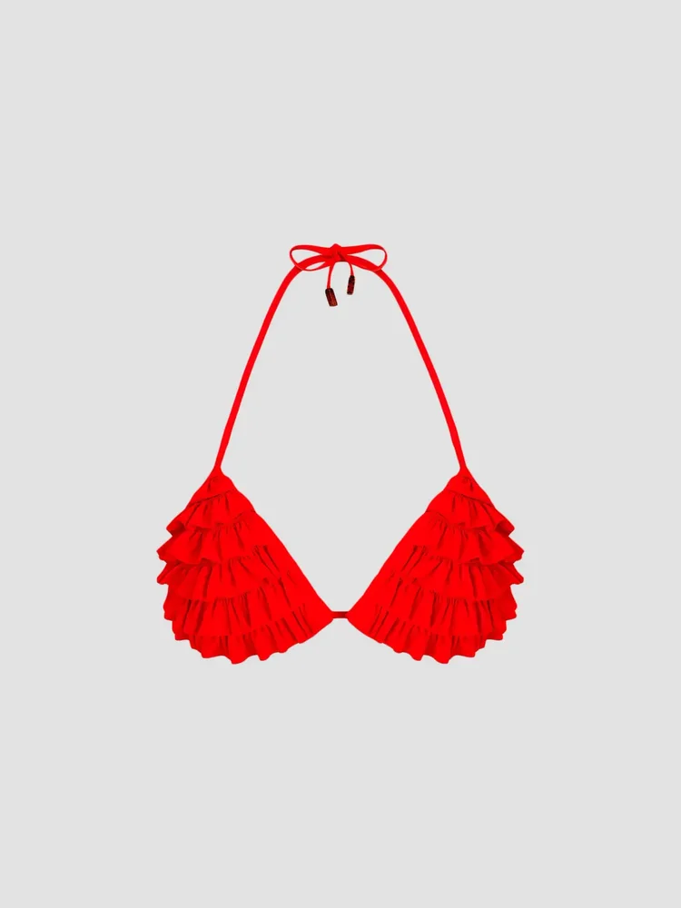 Ruffled Padded Bikini Top