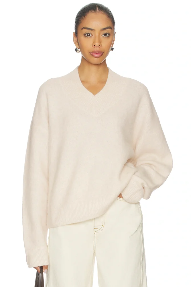 embroidered crew neck long sleeve blouse