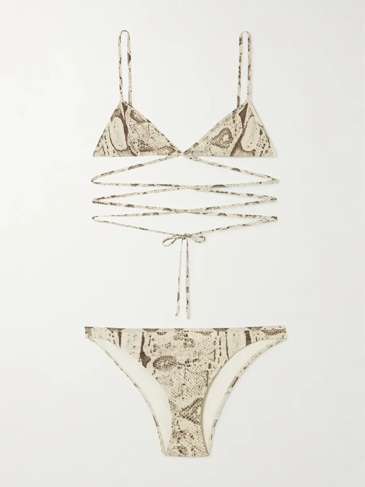 Snake-print bikini