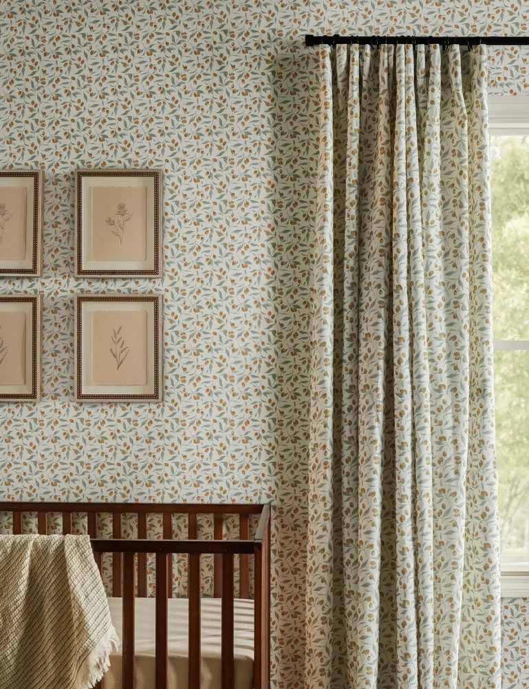 Kumquats Linen Curtain Panel