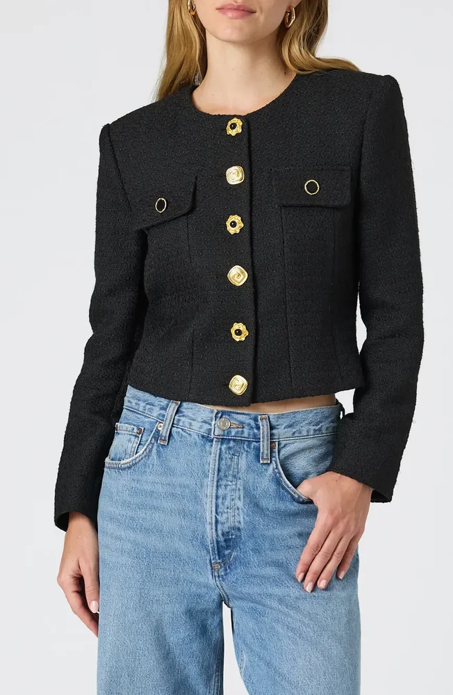 Mismatched Button Tweed Jacket