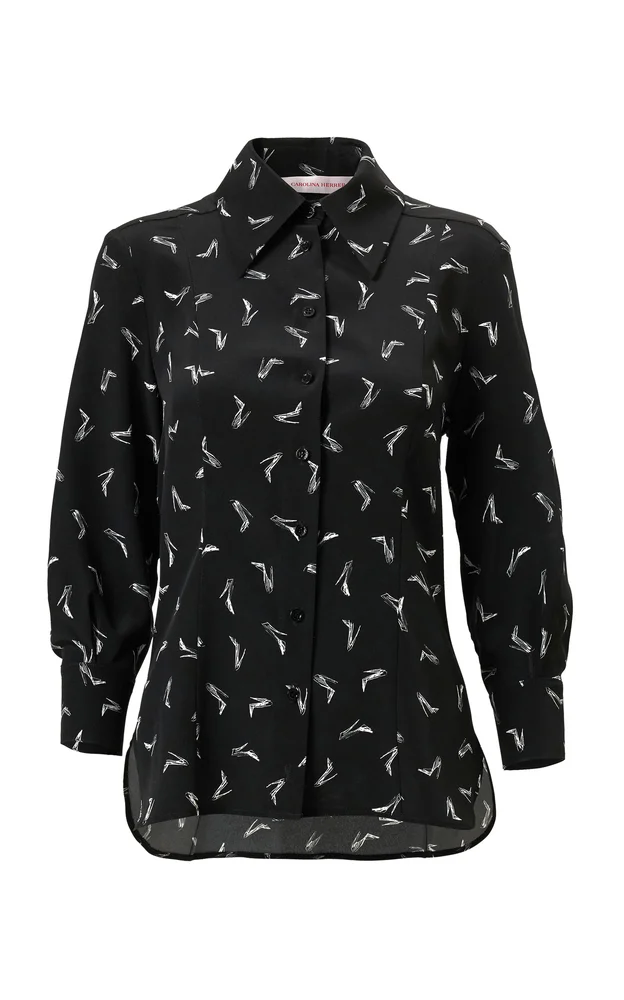 Good Girl Shoe Print Crepe Shirt