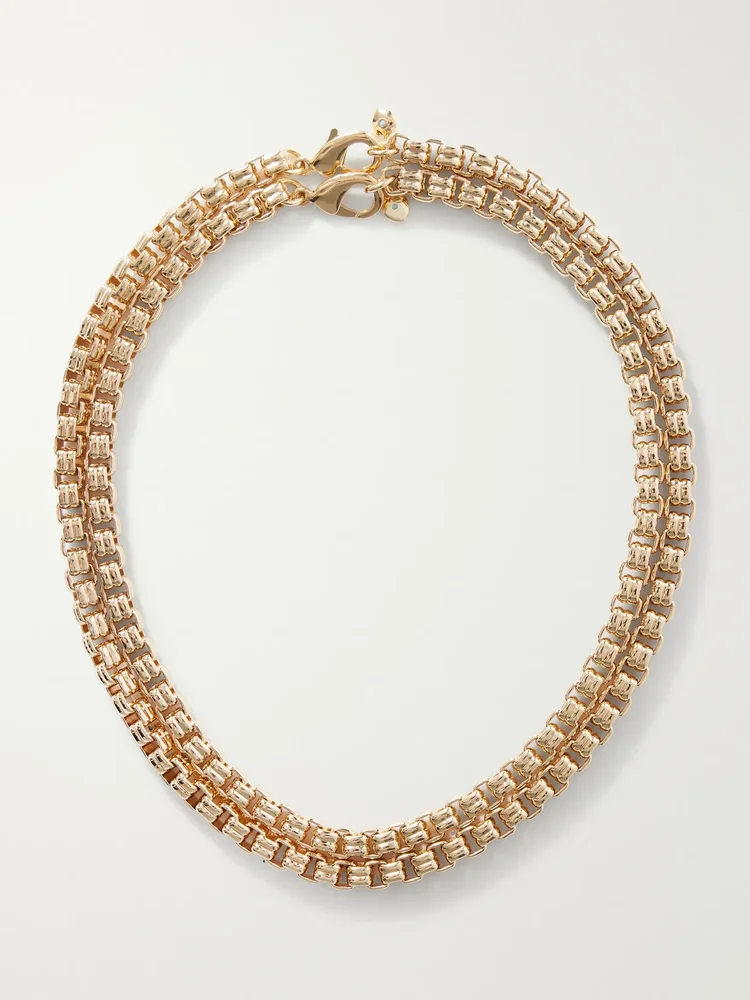 The Nesting Rope Duo gold-tone chain necklace
