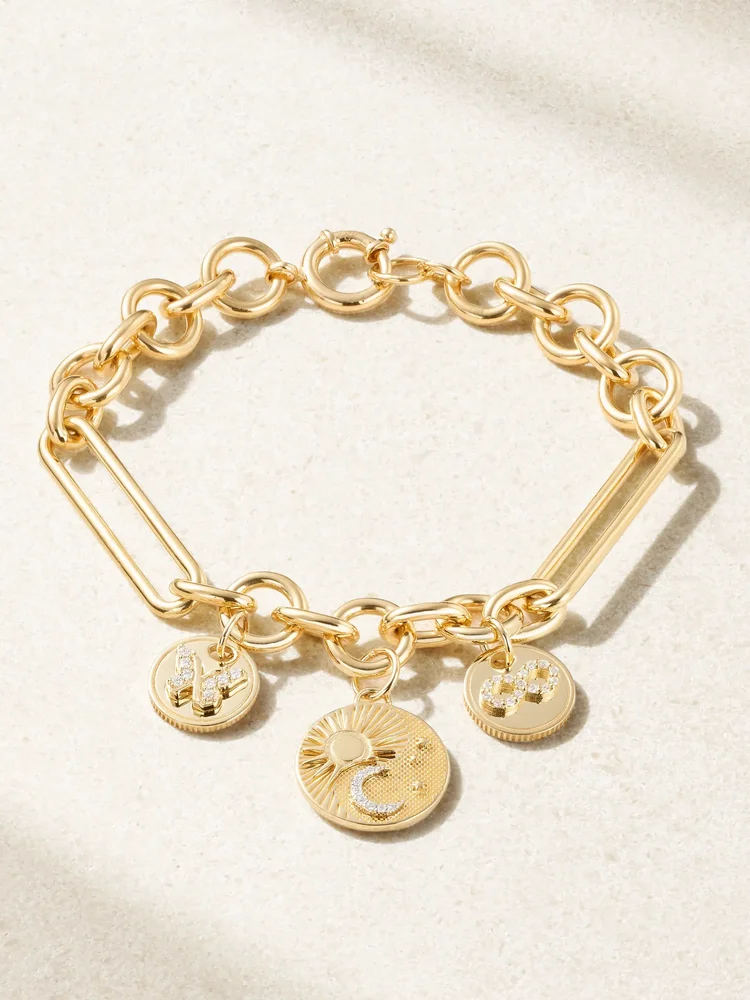 Balance, Karma & Reverie 18-karat gold diamond bracelet
