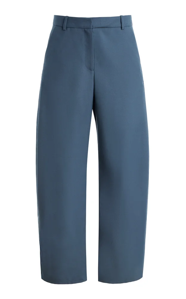 Exclusive Wool Barrel-Leg Pants