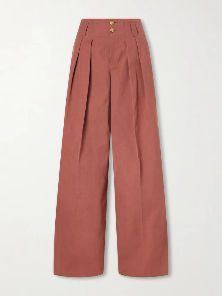 Cotton wide-leg pants