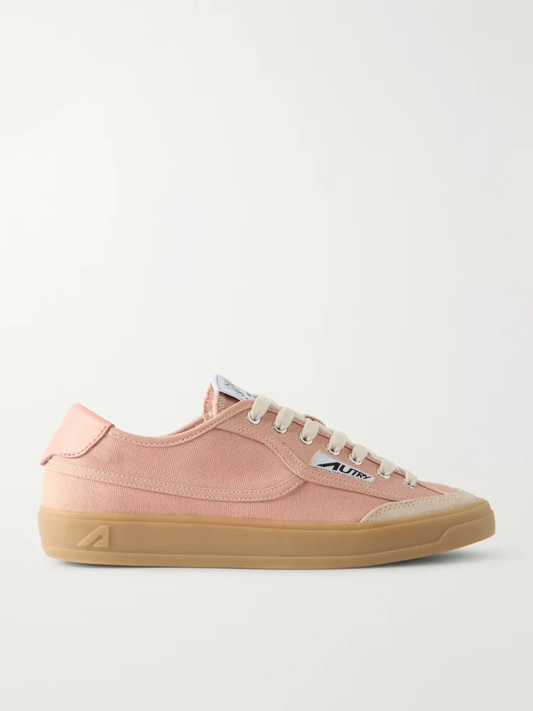 Windscape Low suede-trimmed canvas sneakers
