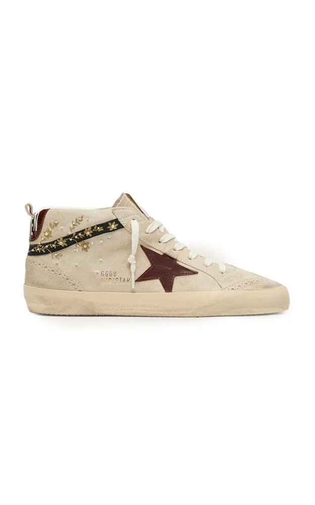 Mid Star Embellished Suede Sneakers