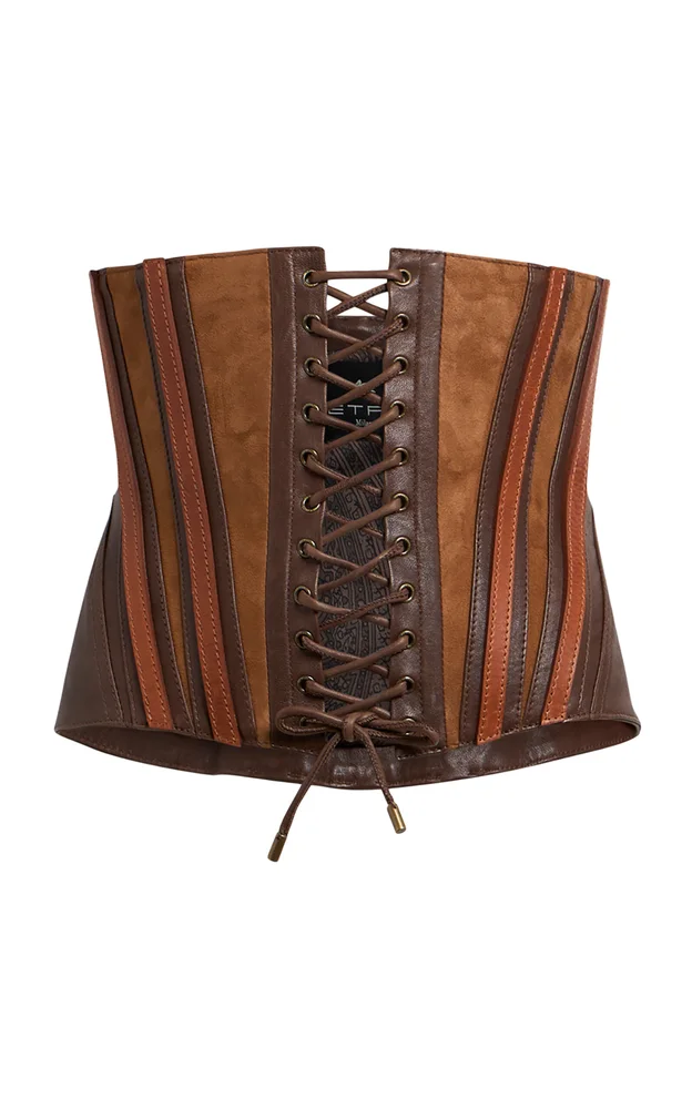 Lace-Up Leather Corset Top