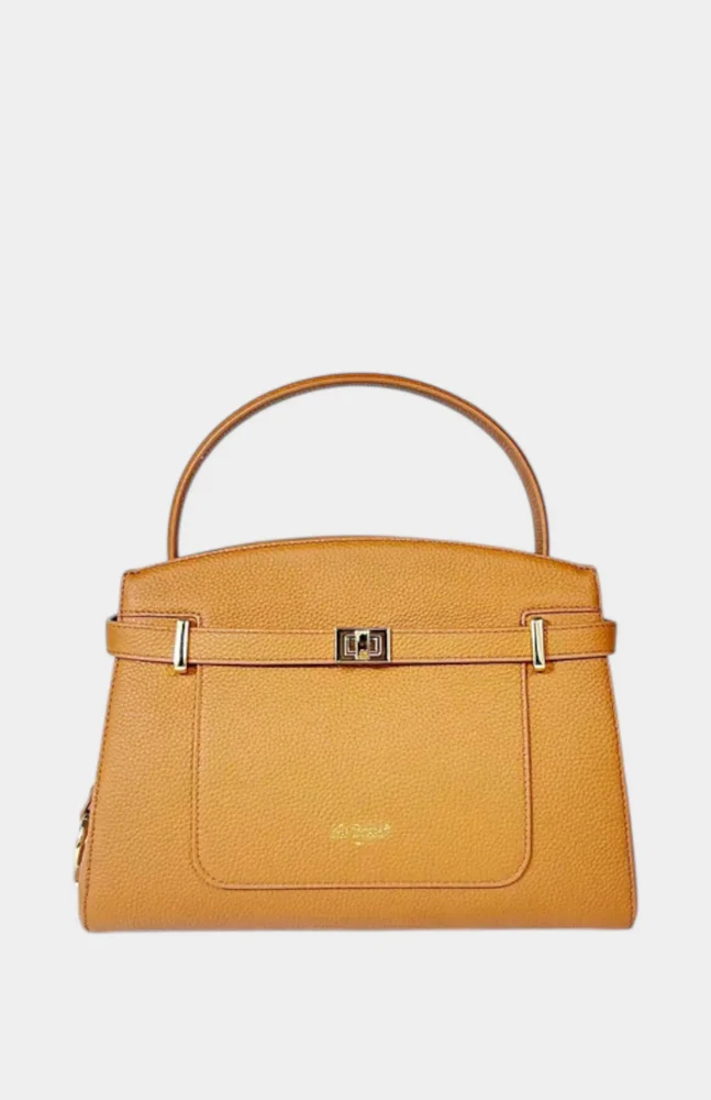 Manhattan Genuine Pebble Leather Top Handle Bag