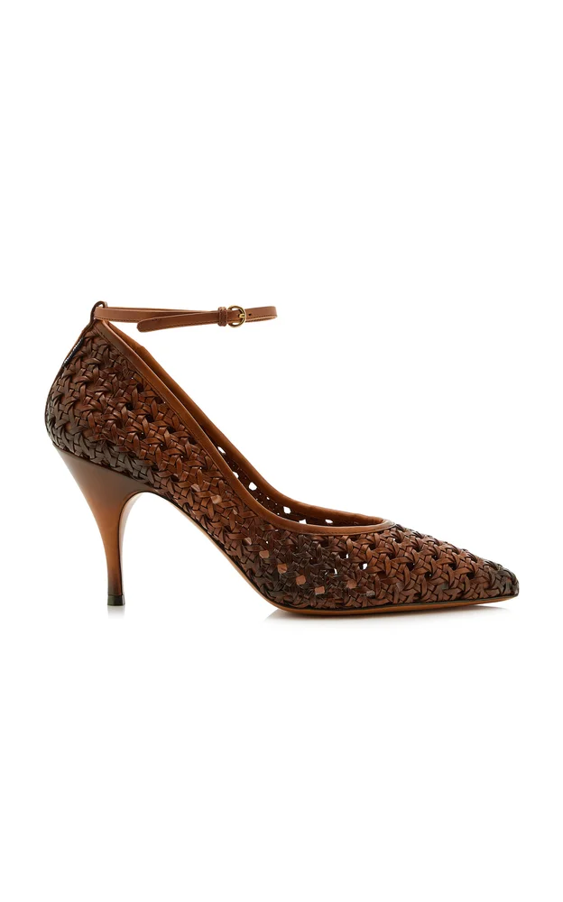 Woven Leather Pumps