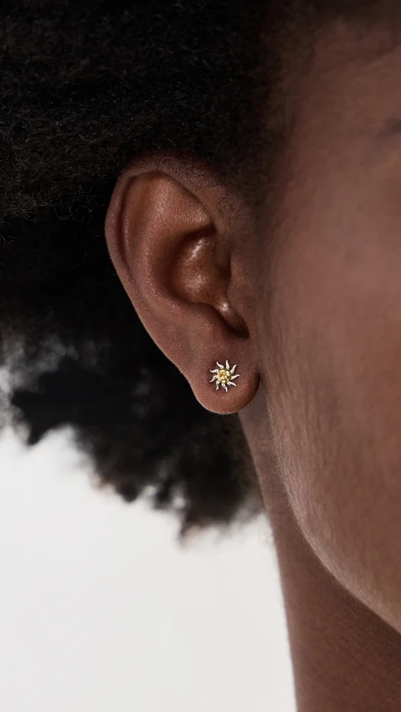 10k Yellow Gold Nano Puce Soleil Or Jaune Single Earring