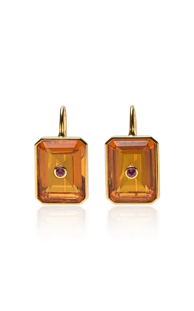 Tile Earrings In Amber Glow